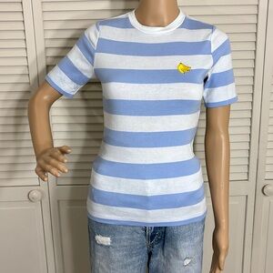 Ganni Striped Banana Bunch Appliqué T-Shirt Small